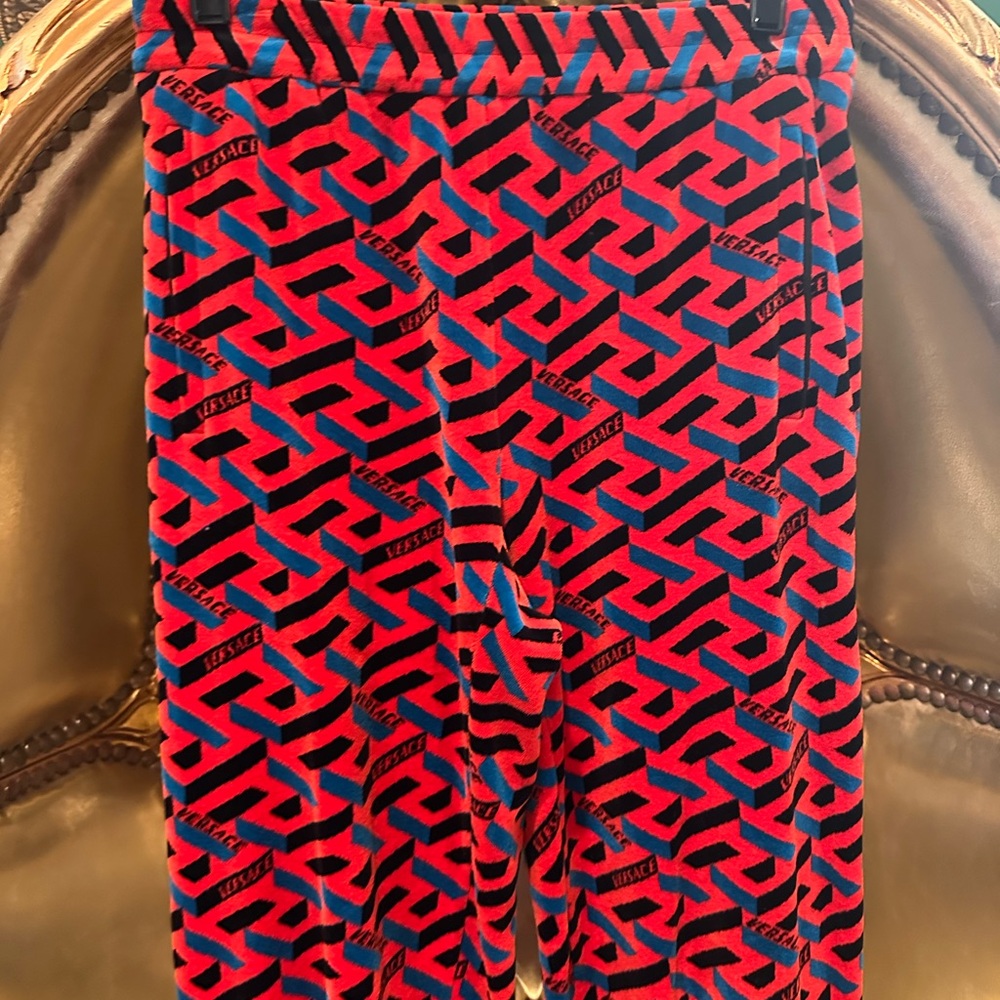 Versace Greca Red And Black Patterned Joggers, Si… - image 2